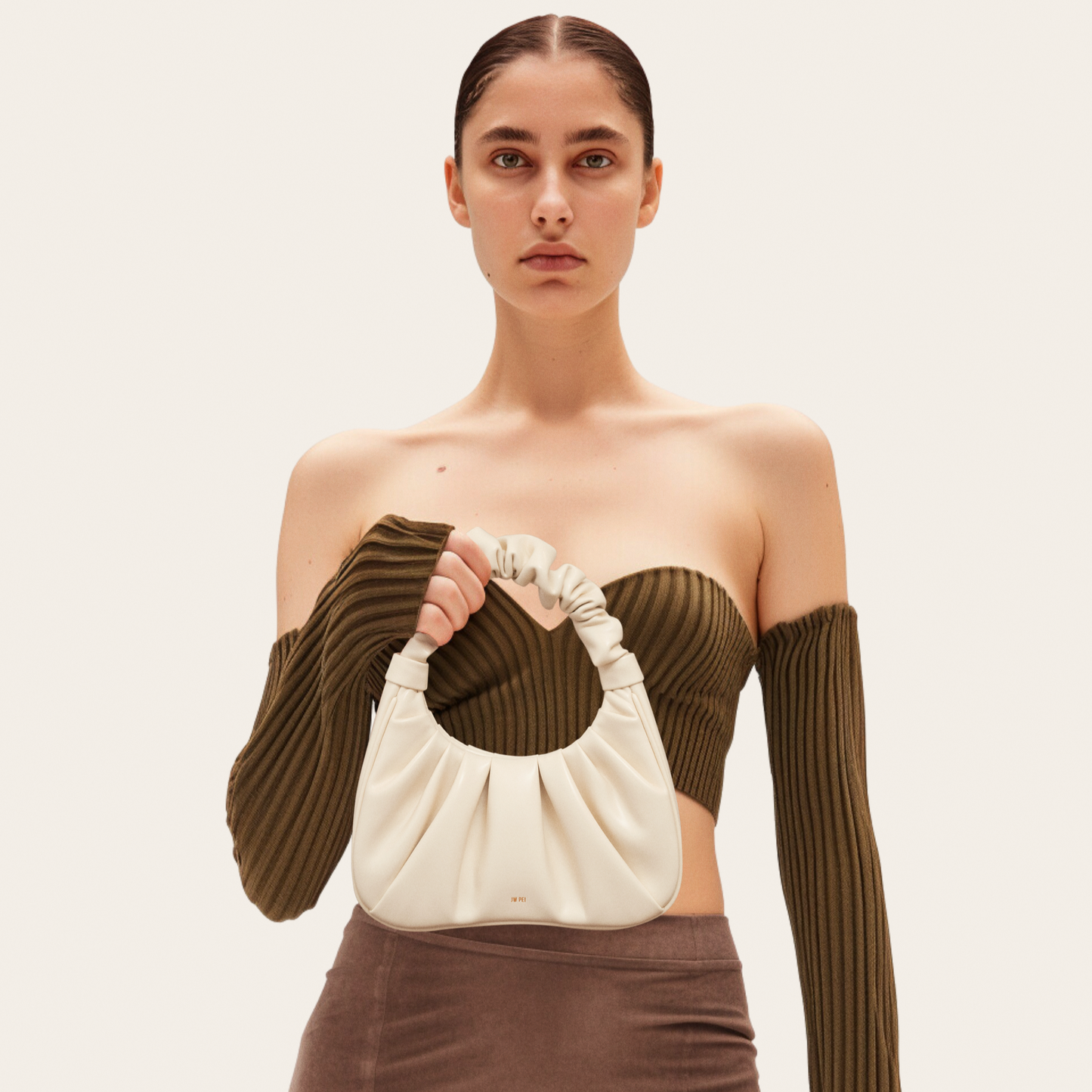 Esperanza | bolso de Nube Fruncida Beige