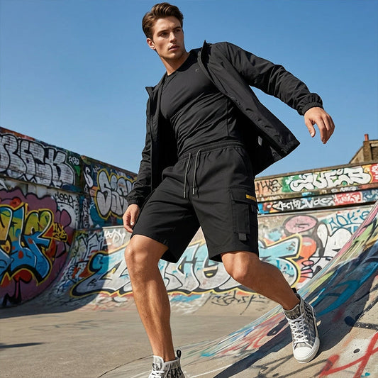 VERANO 2026!! | Pantalones cortos cargo informales para hombre con cordón en la cintura