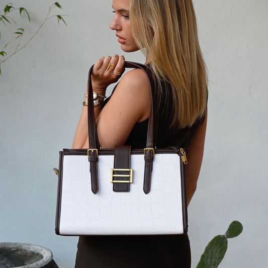Clara | Bolso Tote White Brown