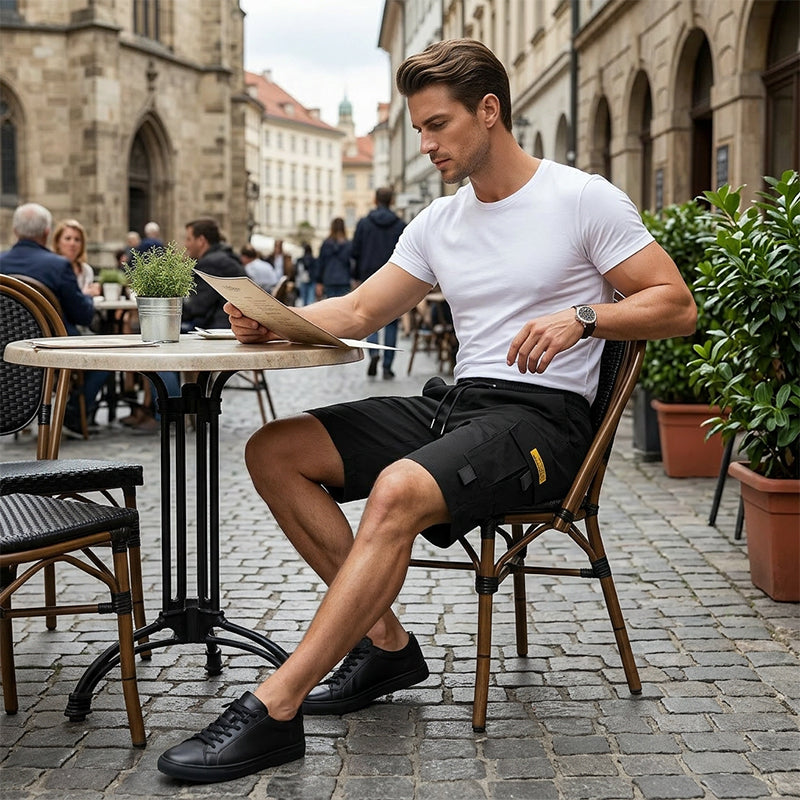 VERANO 2026!! | Pantalones cortos cargo informales para hombre con cordón en la cintura