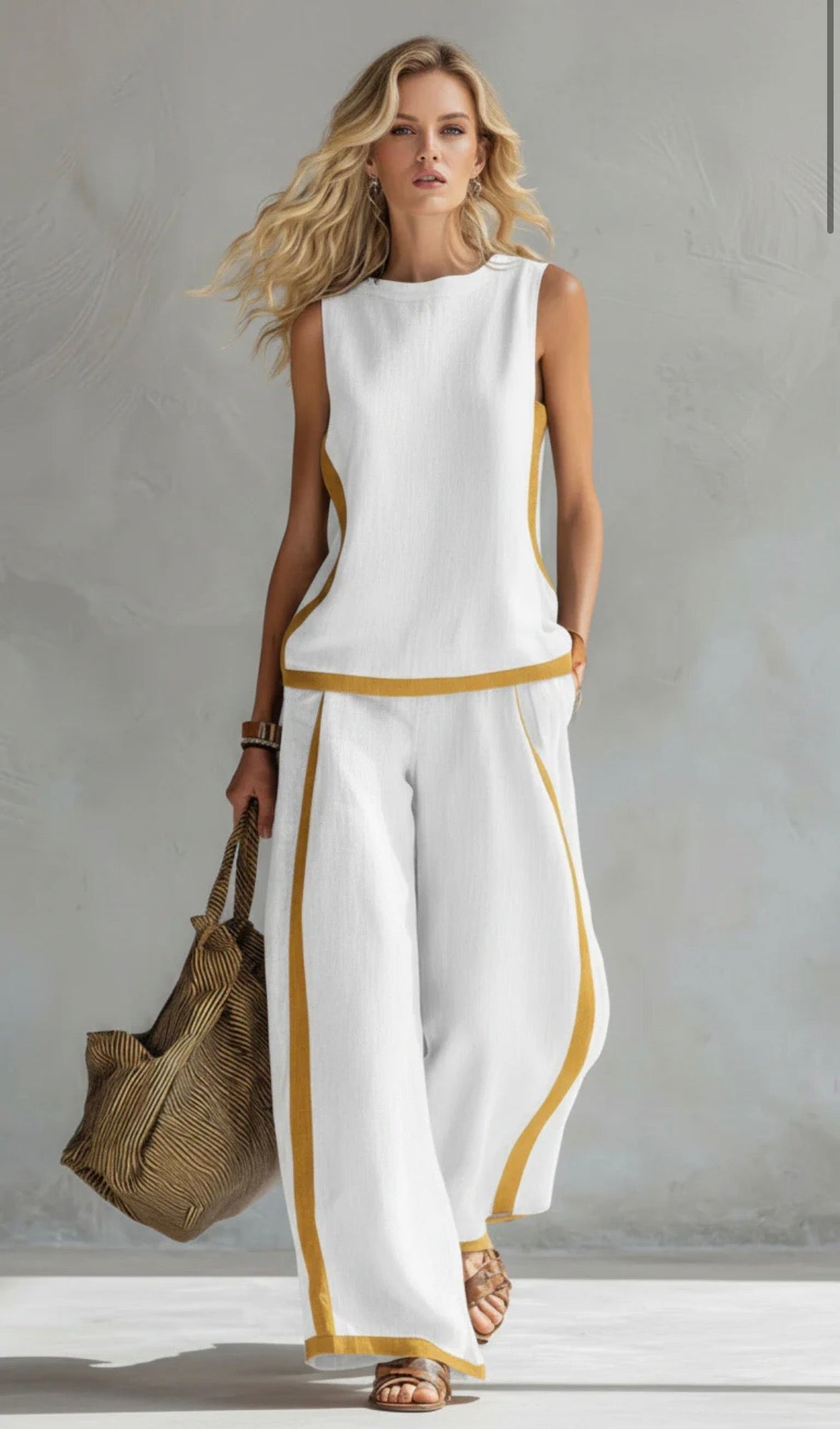 Lety | Elegante traje de algodón y lino
