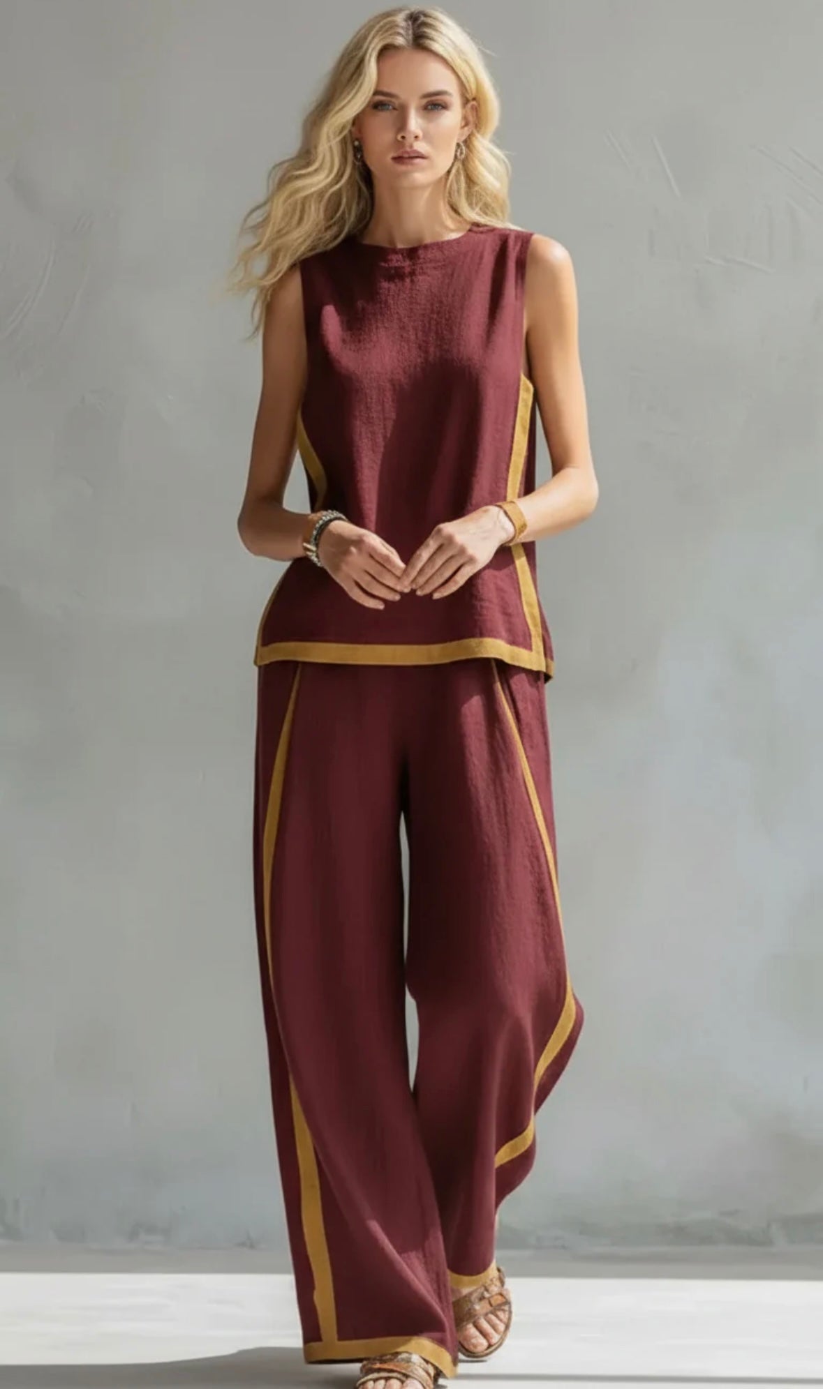 Lety | Elegante traje de algodón y lino