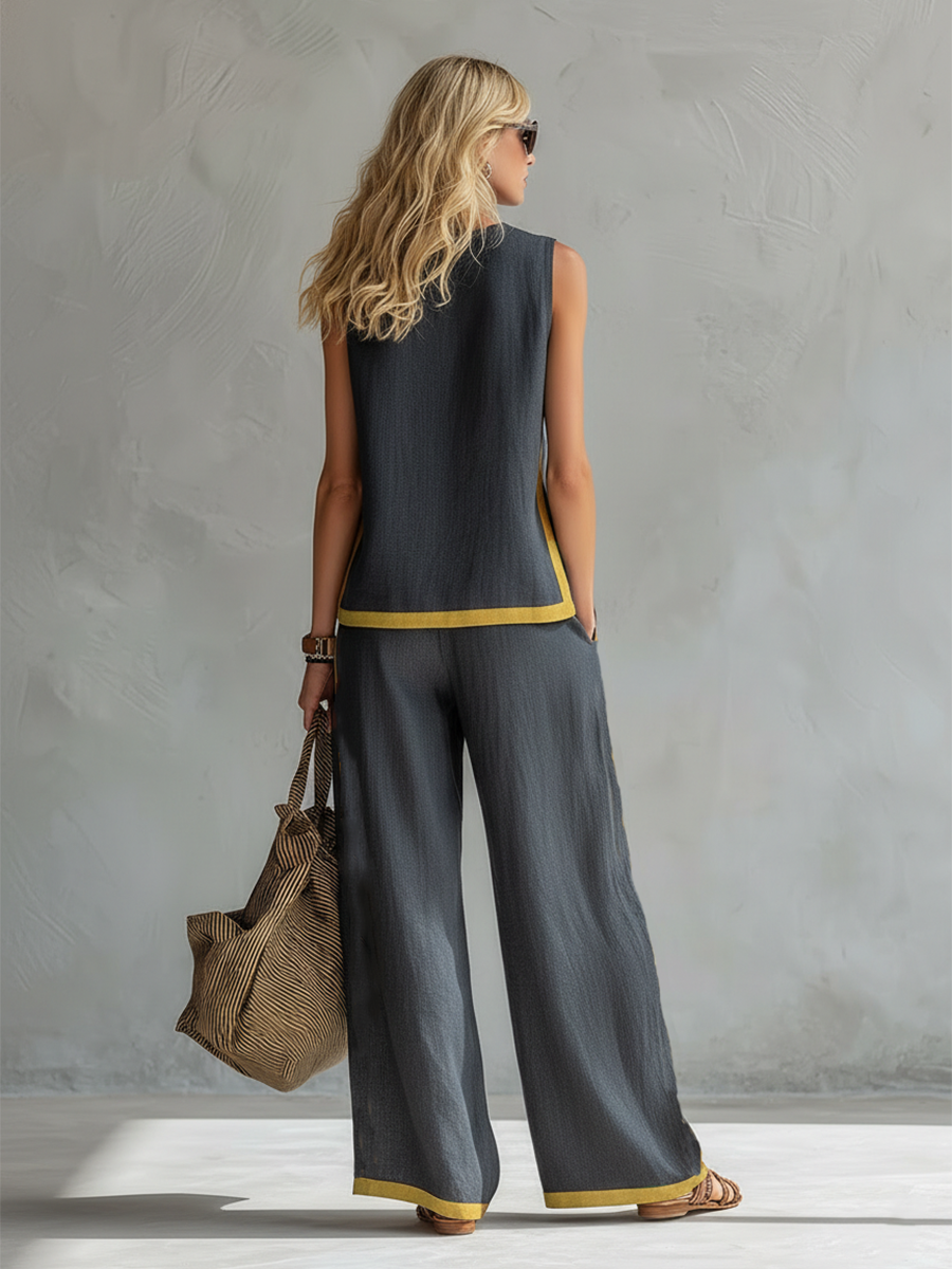 Lety | Elegante traje de algodón y lino