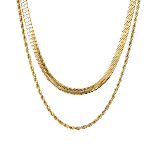 Mailen | Dúo de collares bañados en oro de 18 quilates
