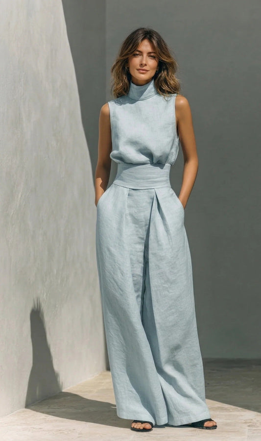 Natalia | Conjunto minimalista de algodón y lino para mujer